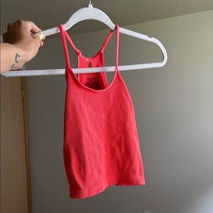Free People Orange Red Sleeveless Crop Tank Top